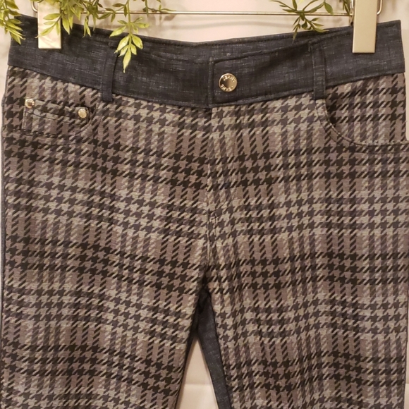 Houndstooth Plaid and Denim Jegging - Picture 2 of 9
